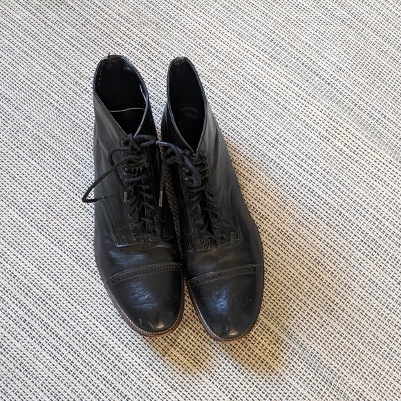 Men's Stacy Adams Black Leather Lace Up Boots Dress Work Business Size 14 - Picture 5 of 13